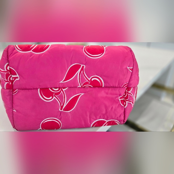 Sincerely Jules Cherry Puffer Quilted Tote Zip Top. - Picture 3 of 7